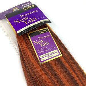 10" Outré Premium New Yaki 100% Human Hair Extensions C33/360 Auburn & Copper